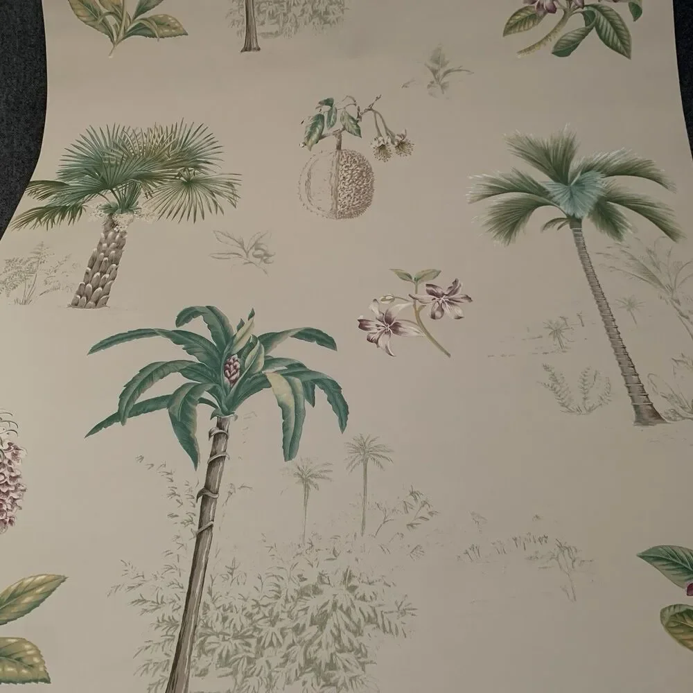 Vintage Coconut Palm Trees 5 Rolls 1990s Botanical Wallpaper 27 In. x 27 ft.